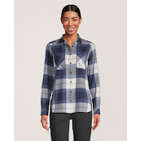 WindRiver Women's Semi Fitted Stretch Flannel Shirt Front_Flat