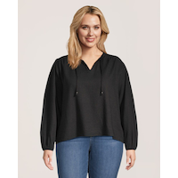 Denver Hayes Women's Long sleeve Poet Blouse Front_Flat