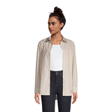 Chemise boutonnée surdimensionnée à manches longues pour femmes, Denver Hayes Front_Flat