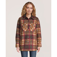 WindRiver Women's Heritage Boucle Shacket Front_Flat