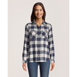 Chemise en flanelle extensible semi-ajustée pour femmes, WindRiver Front_Flat
