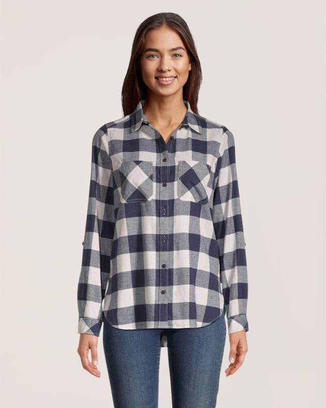 Chemise en flanelle extensible semi-ajustée pour femmes, WindRiver