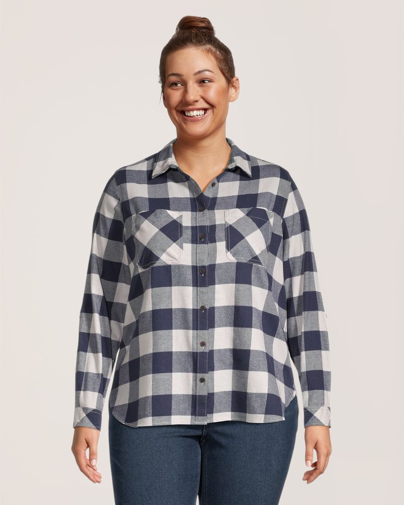 Chemise en flanelle extensible semi-ajustée pour femmes, WindRiver