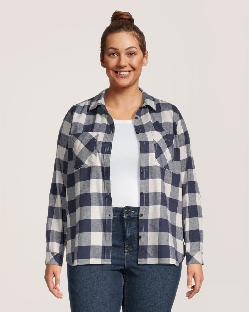 Chemise en flanelle extensible semi-ajustée pour femmes, WindRiver