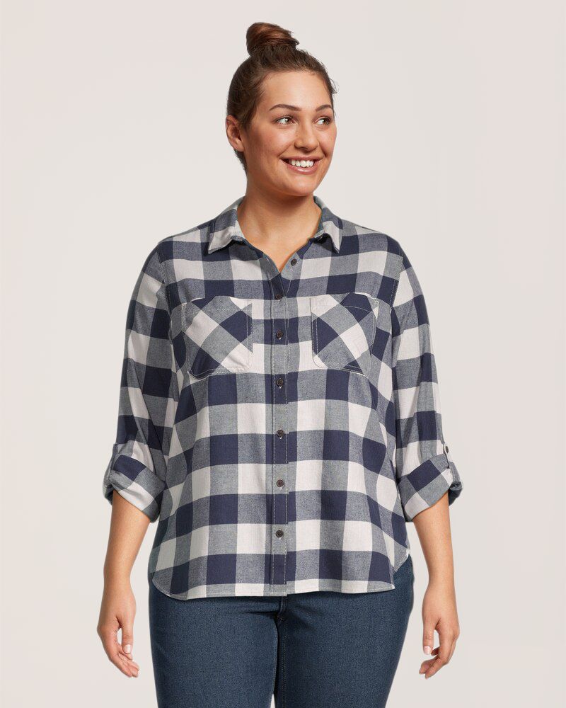 Chemise en flanelle extensible semi-ajustée pour femmes, WindRiver