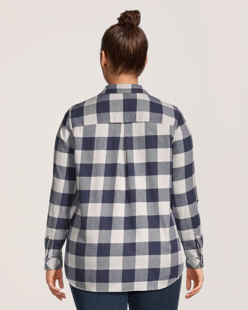 Chemise en flanelle extensible semi-ajustée pour femmes, WindRiver