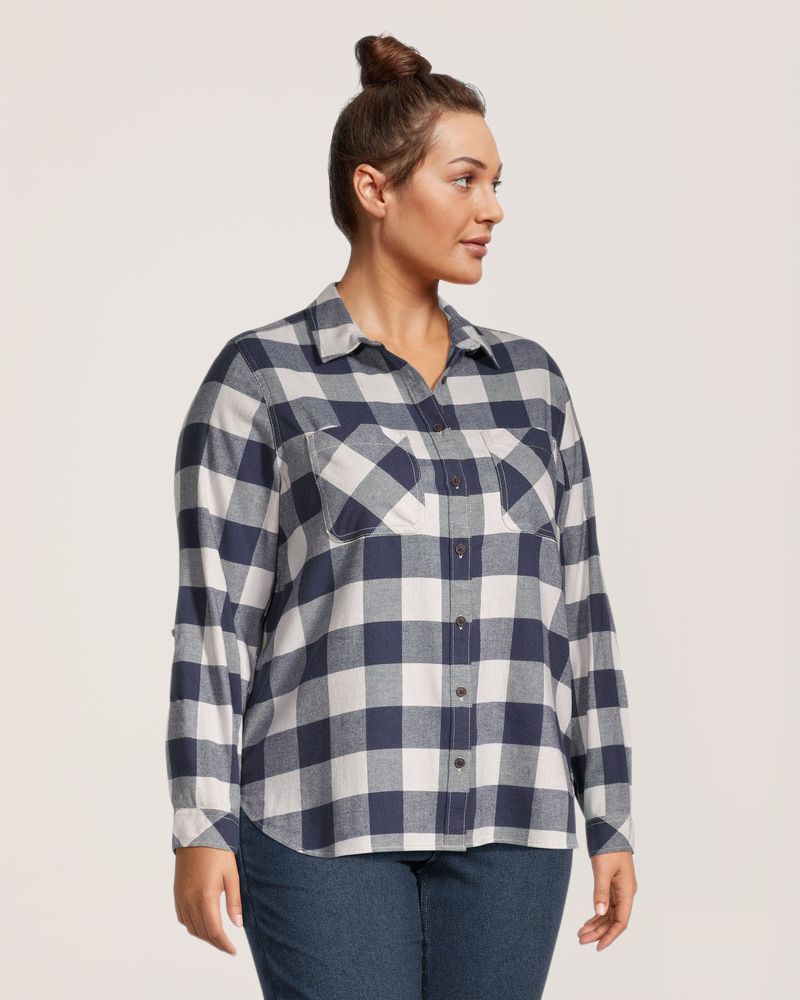 Chemise en flanelle extensible semi-ajustée pour femmes, WindRiver
