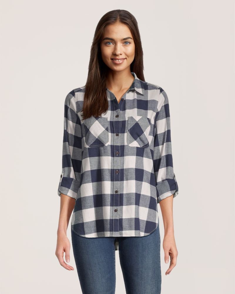 Chemise en flanelle extensible semi-ajustée pour femmes, WindRiver