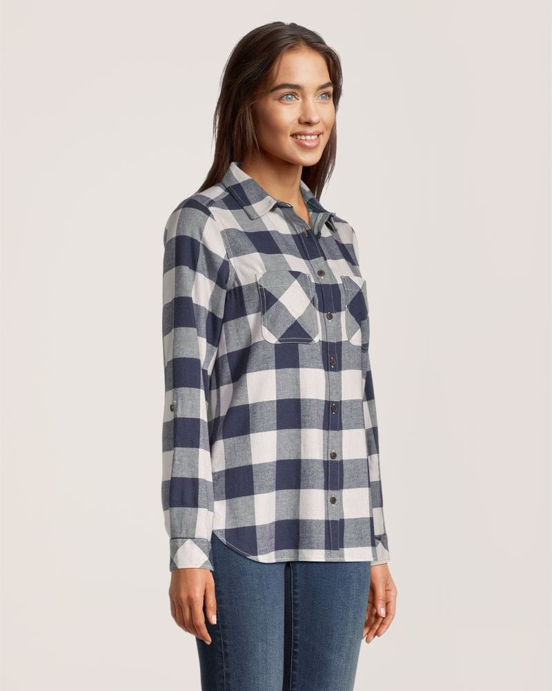 Chemise en flanelle extensible semi-ajustée pour femmes, WindRiver