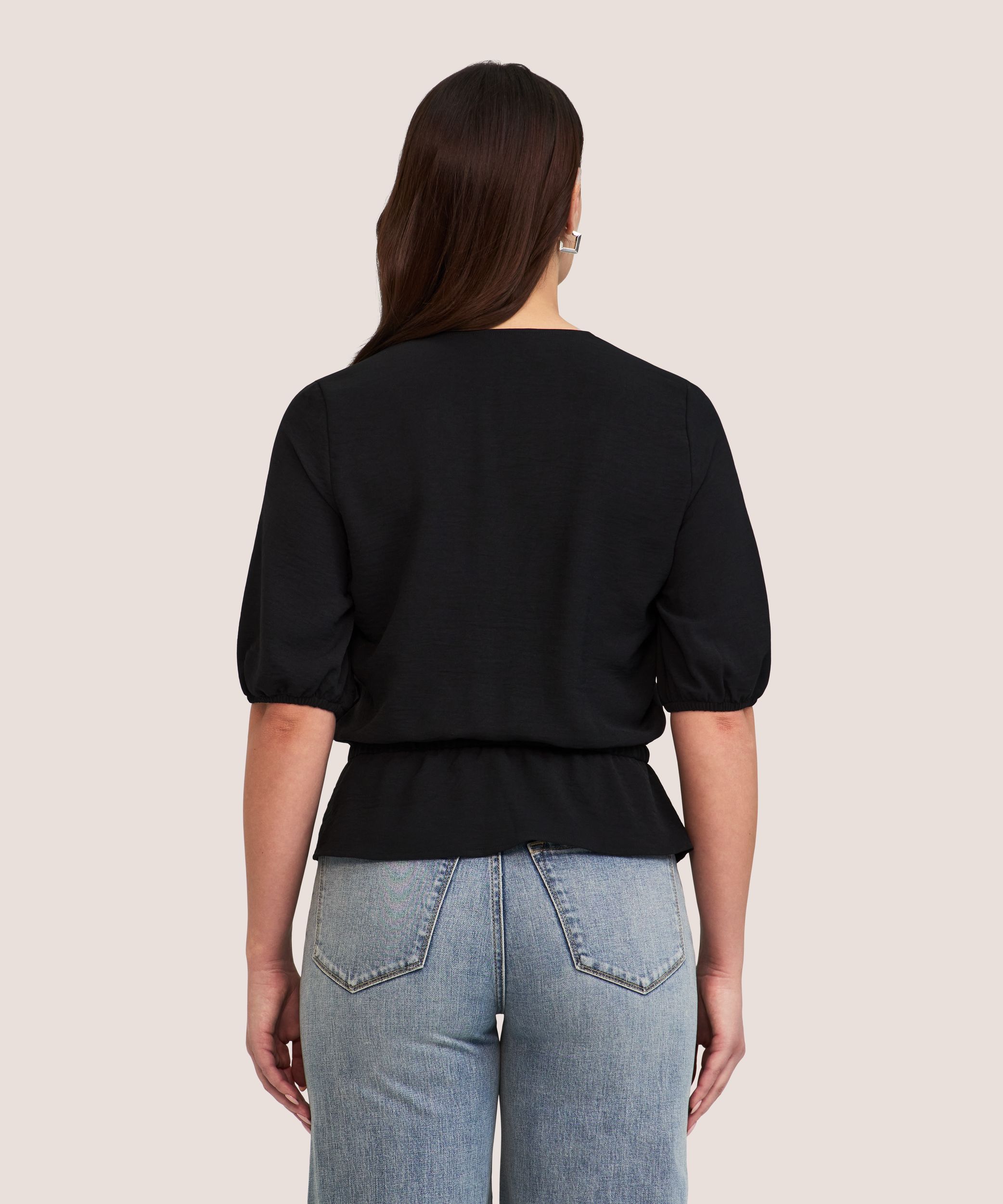 Haut cache-cœur en tissu à tissage martelé pour femmes, Denver Hayes