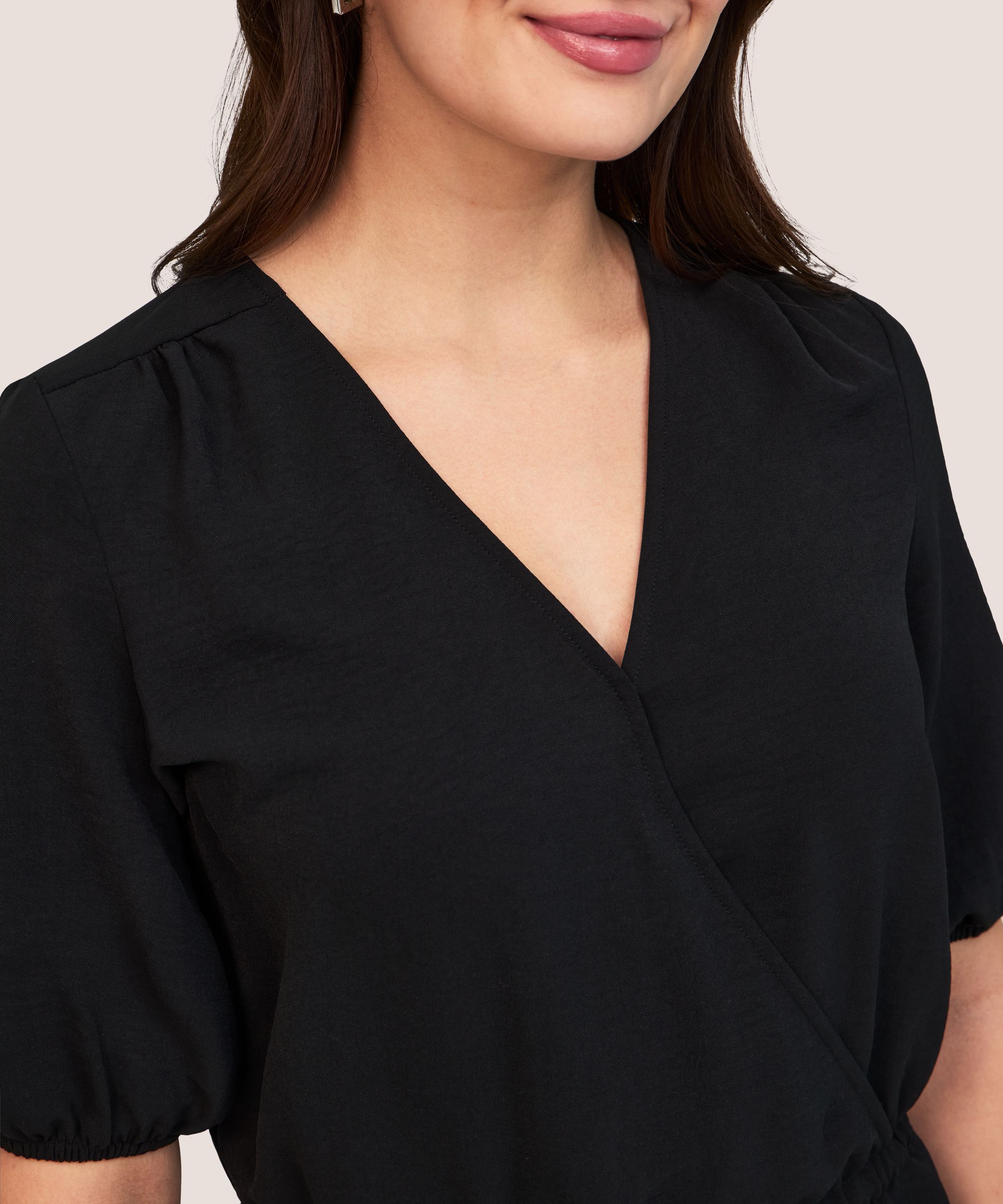 Haut cache-cœur en tissu à tissage martelé pour femmes, Denver Hayes