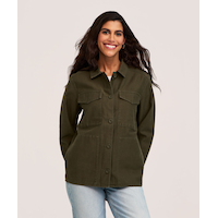 Denver Hayes Women's Utility Shacket Front_Flat