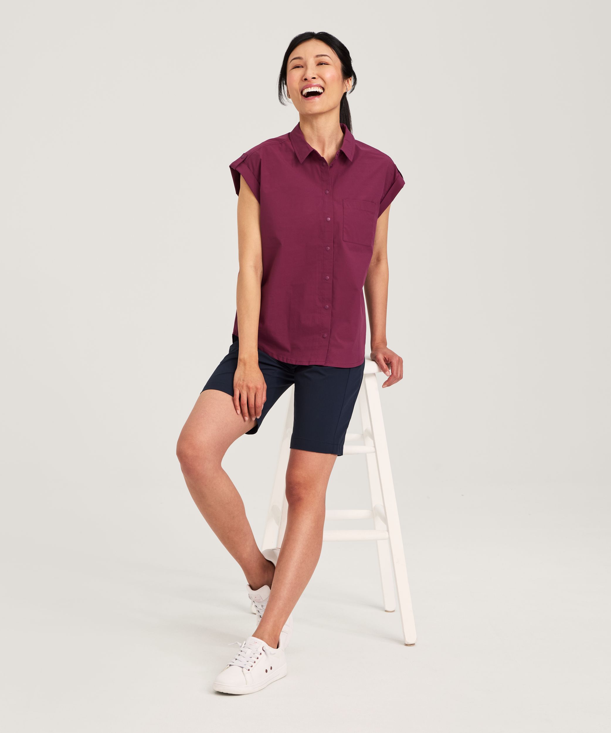 Chemise de randonnée technique à manches courtes pour femmes, WindRiver