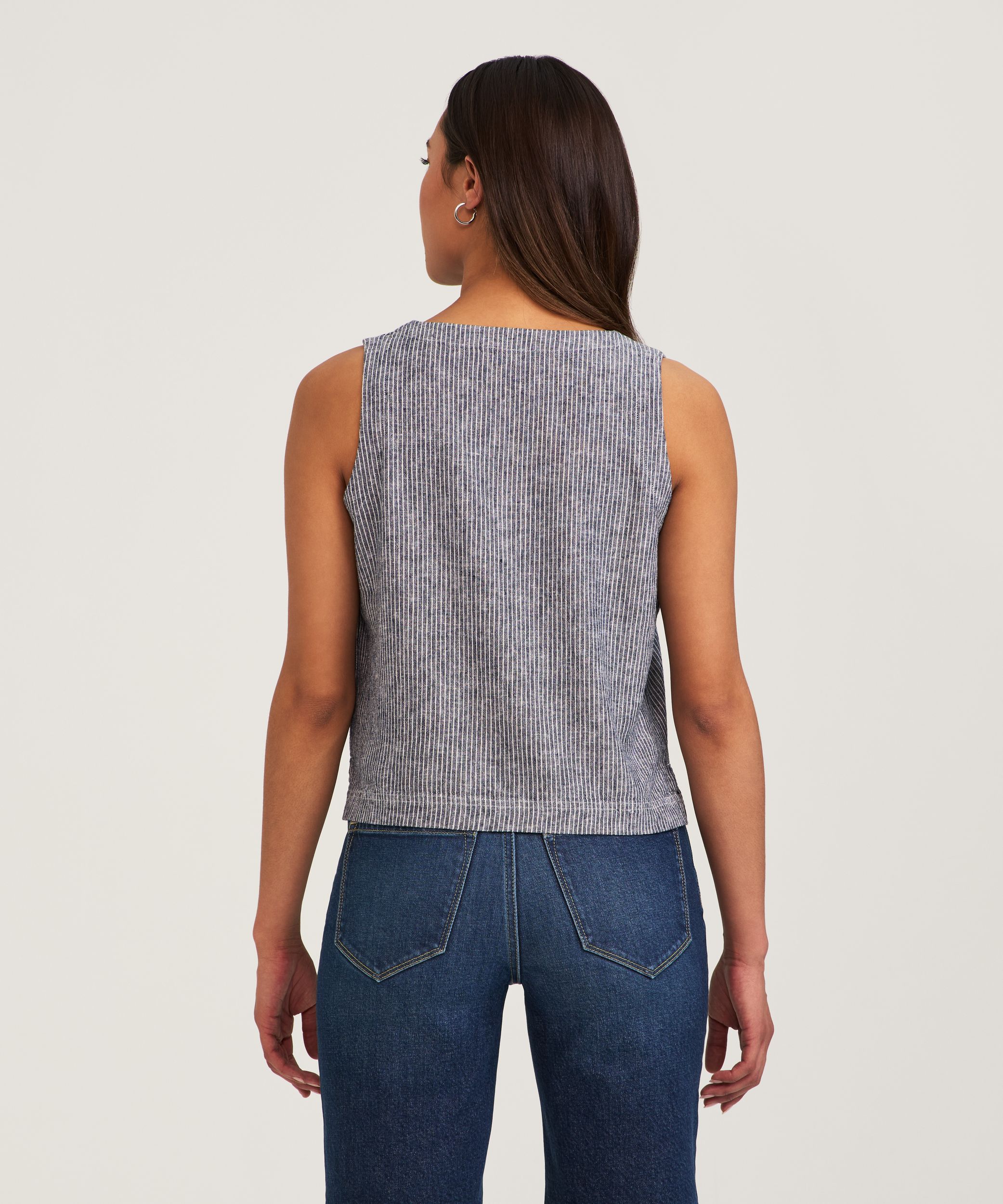 Denver Hayes Women's Sleeveless Linen Blend Tank Top