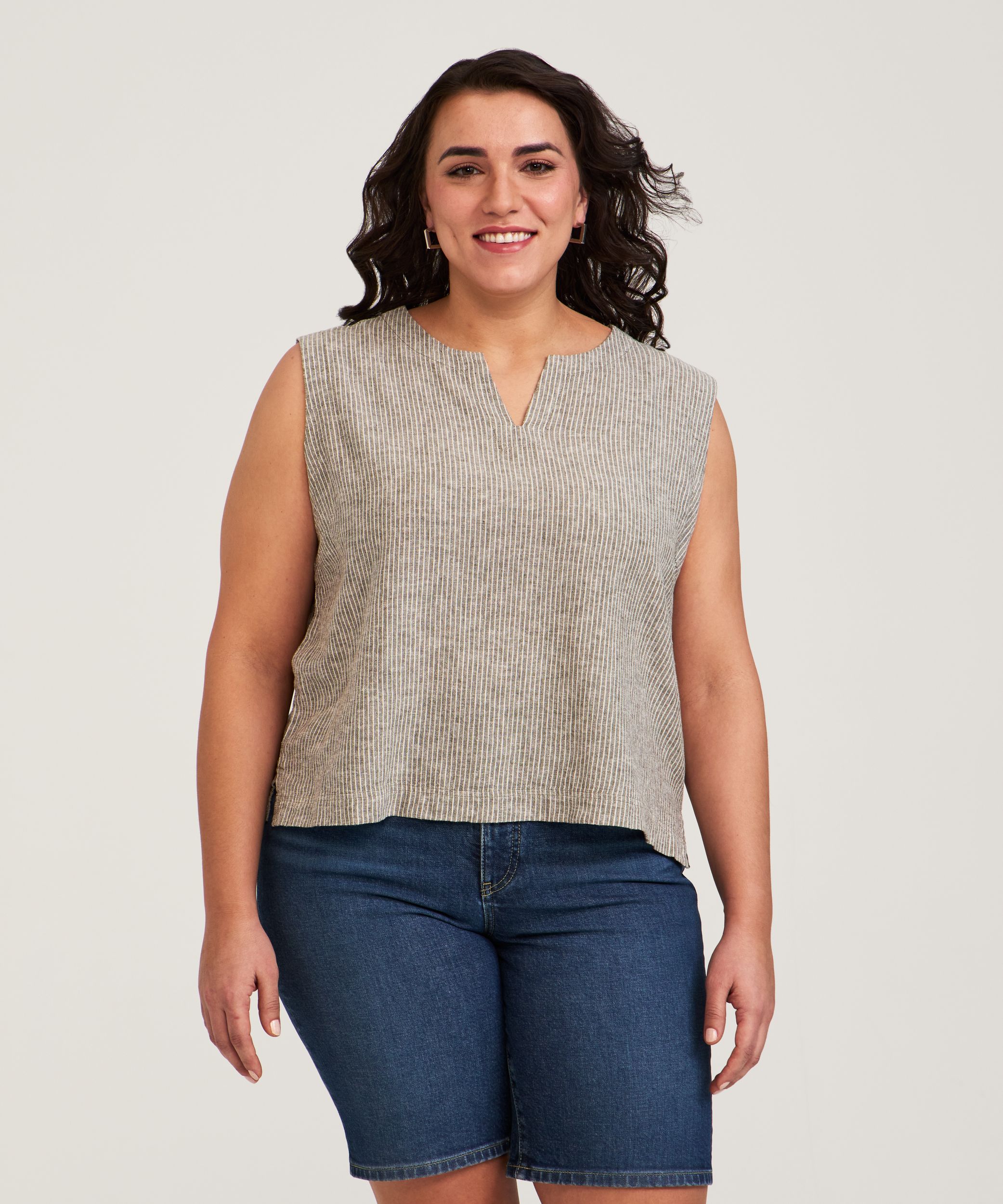 Débardeur en mélange de lin sans manches pour femmes, Denver Hayes