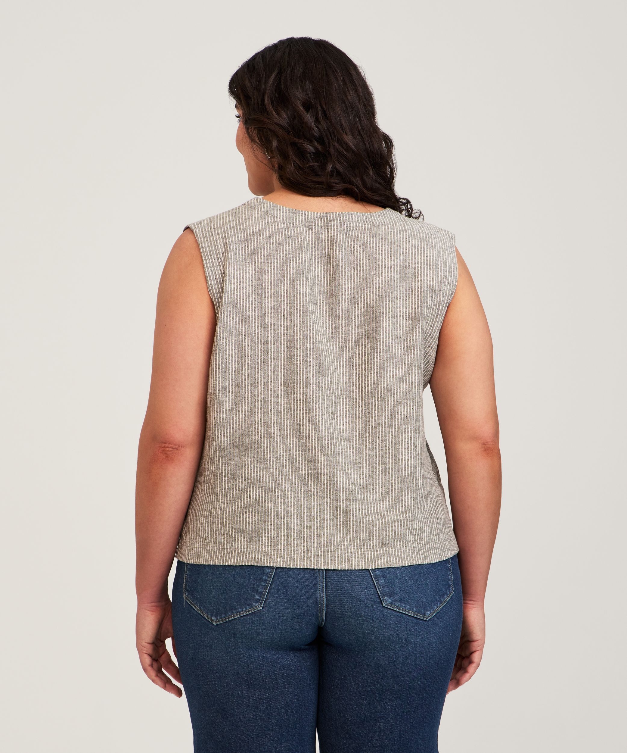 Débardeur en mélange de lin sans manches pour femmes, Denver Hayes