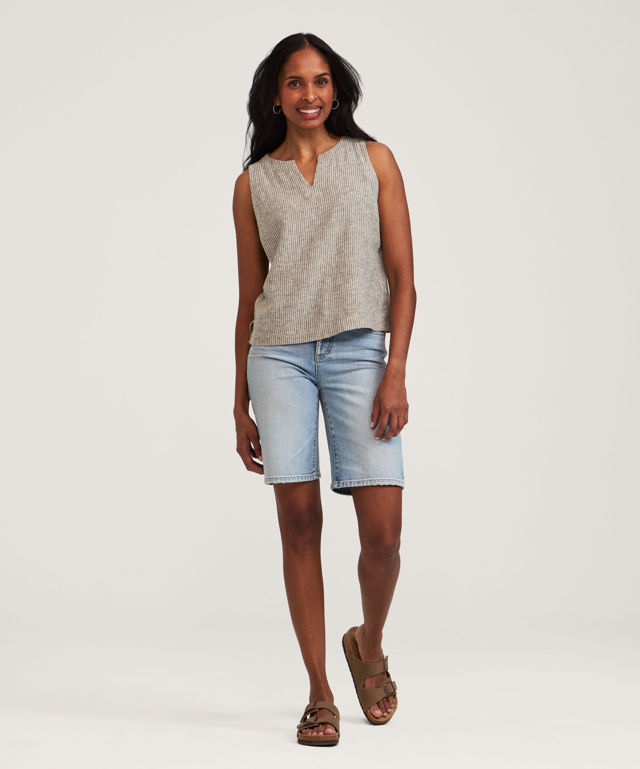 Débardeur en mélange de lin sans manches pour femmes, Denver Hayes