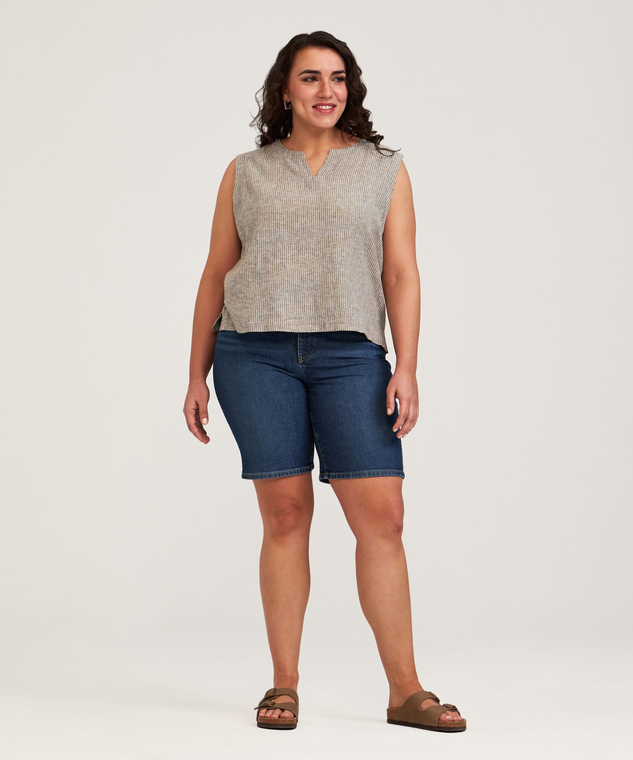 Débardeur en mélange de lin sans manches pour femmes, Denver Hayes
