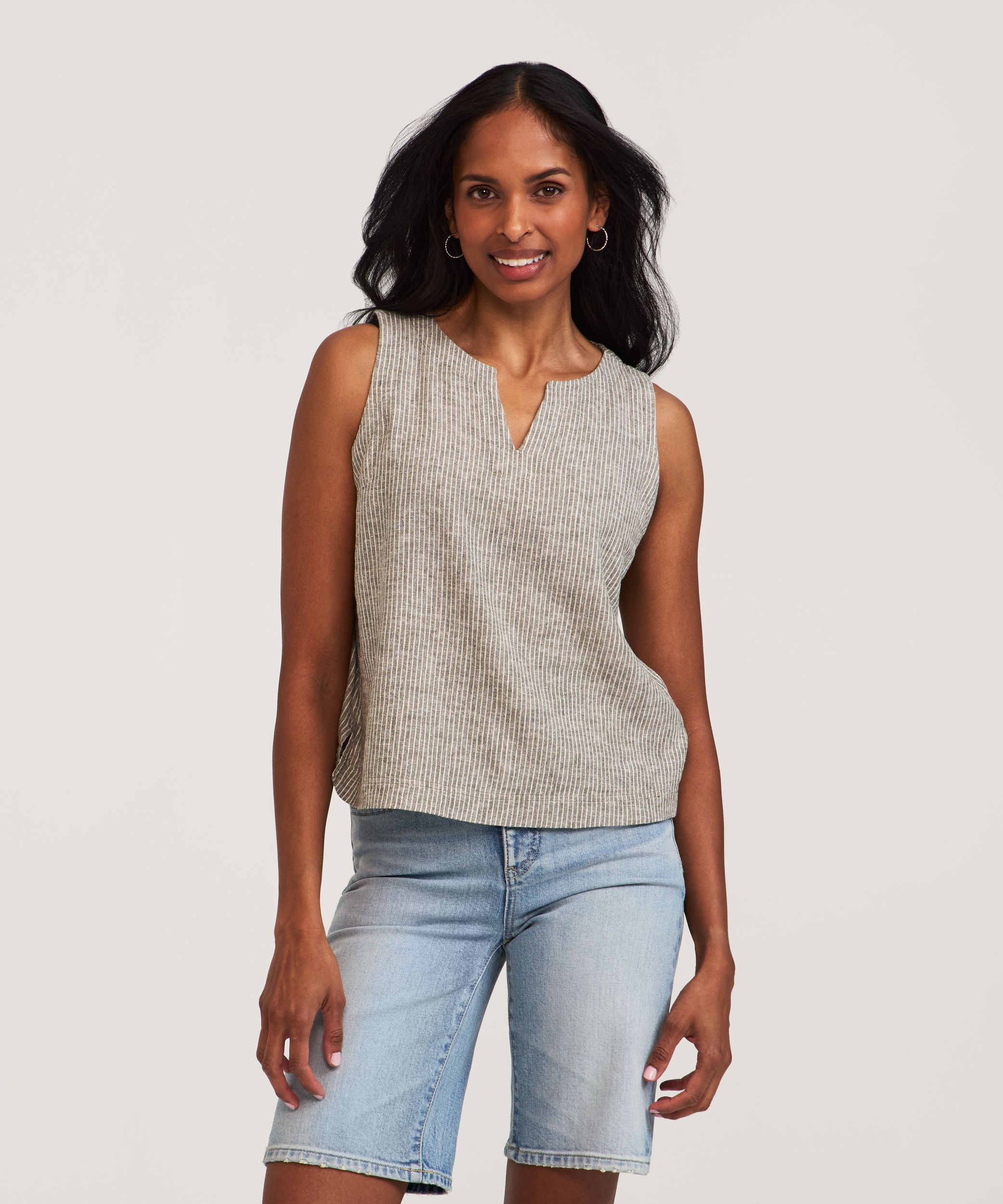 Débardeur en mélange de lin sans manches pour femmes, Denver Hayes