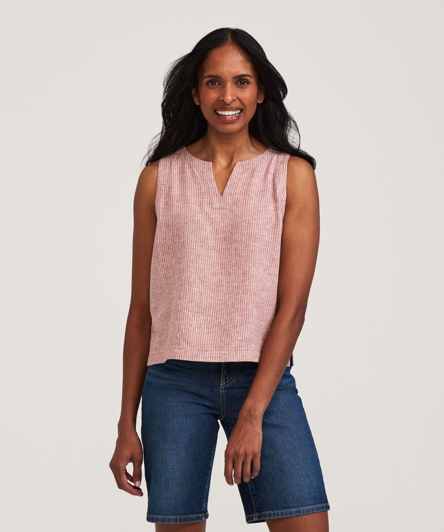 Denver Hayes Women's Sleeveless Linen Blend Tank Top