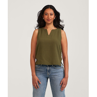 Denver Hayes Women's Sleeveless Double Gauze Tank Top Front_Flat