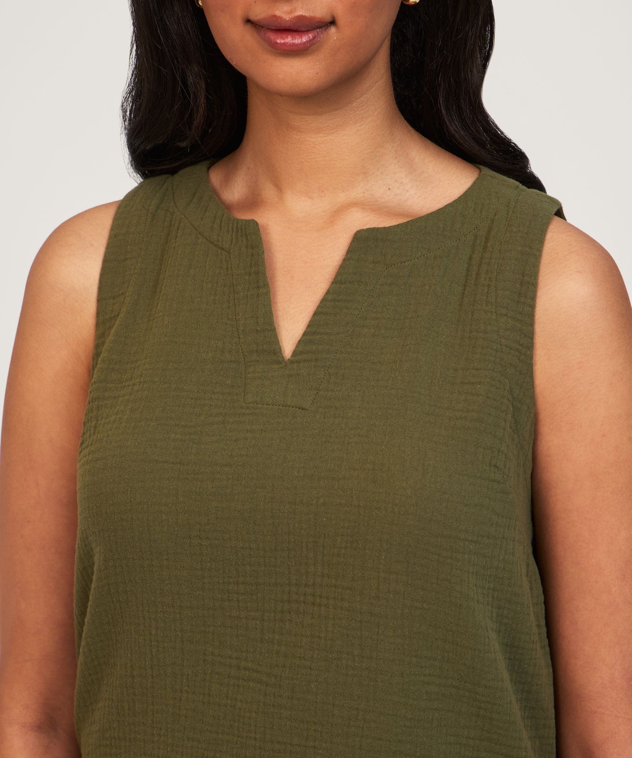 Denver Hayes Women's Sleeveless Double Gauze Tank Top