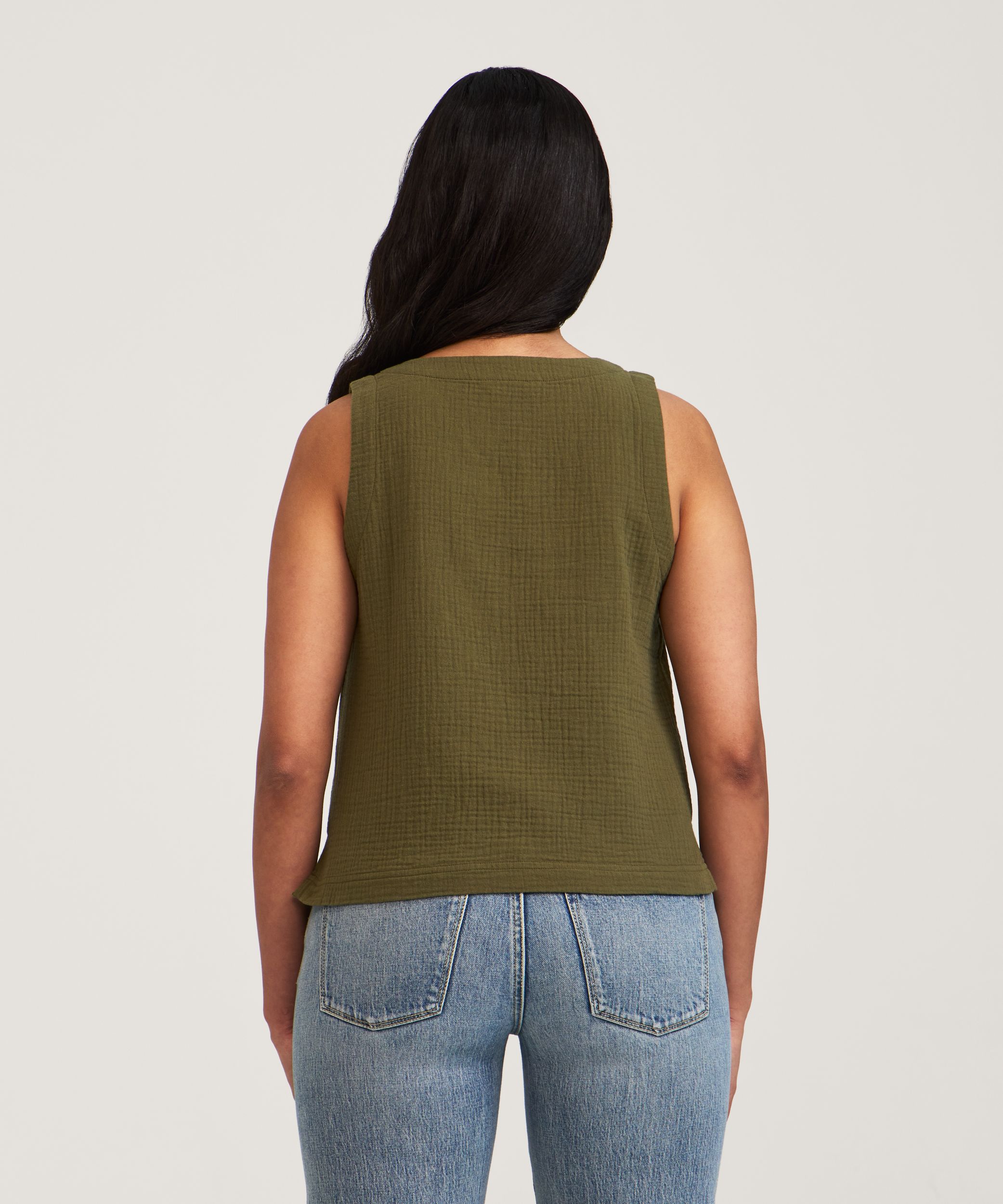 Denver Hayes Women's Sleeveless Double Gauze Tank Top