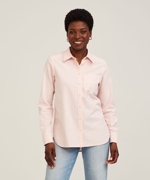 Denver Hayes Women's Long Sleeve Semi-Fitted Button Up Chambray Shirt