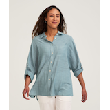 FarWest Women's Oversized Button Up Beach Shirt Front_Flat