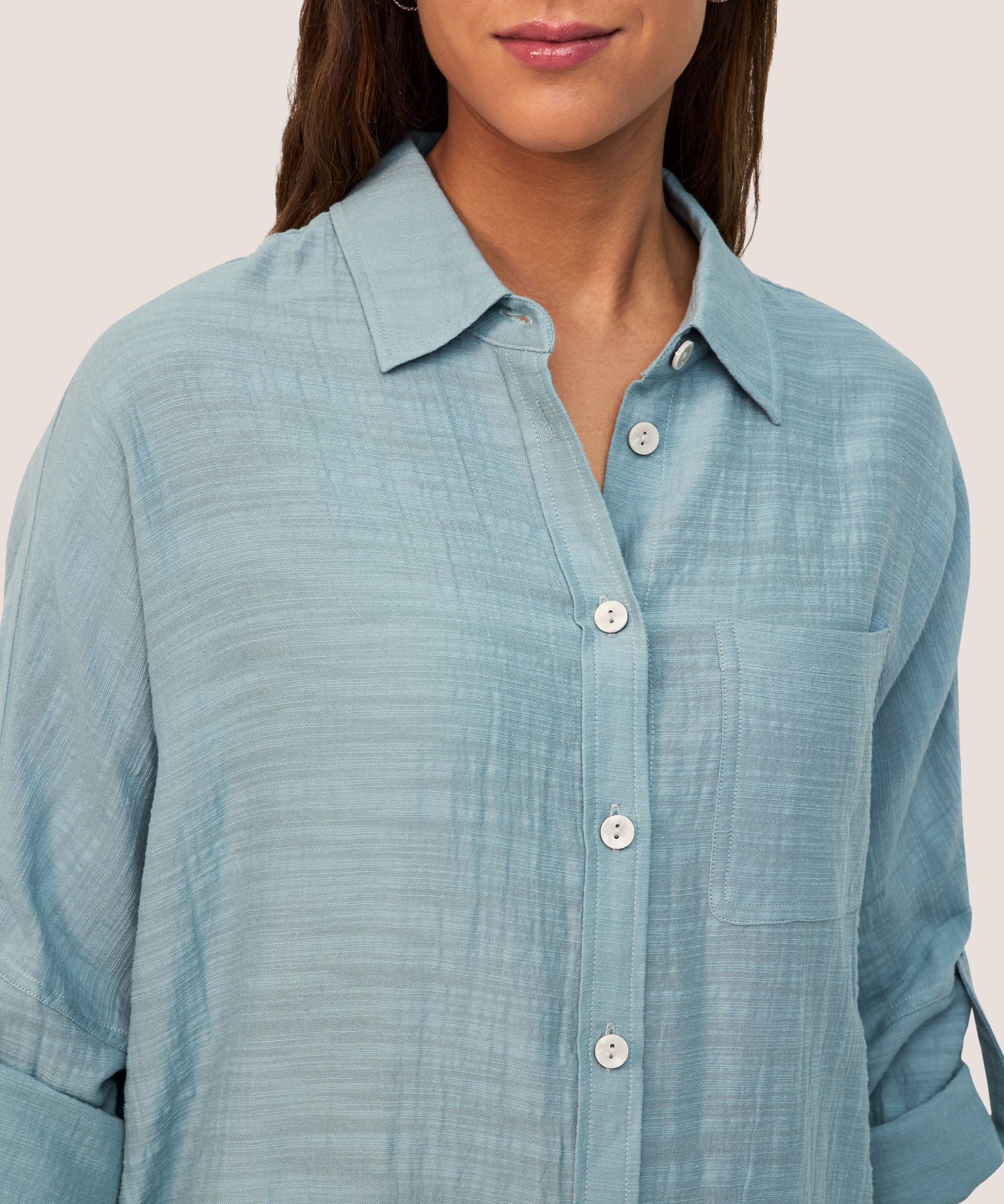 Chemise de plage à boutons surdimensionnés pour femmes, FarWest