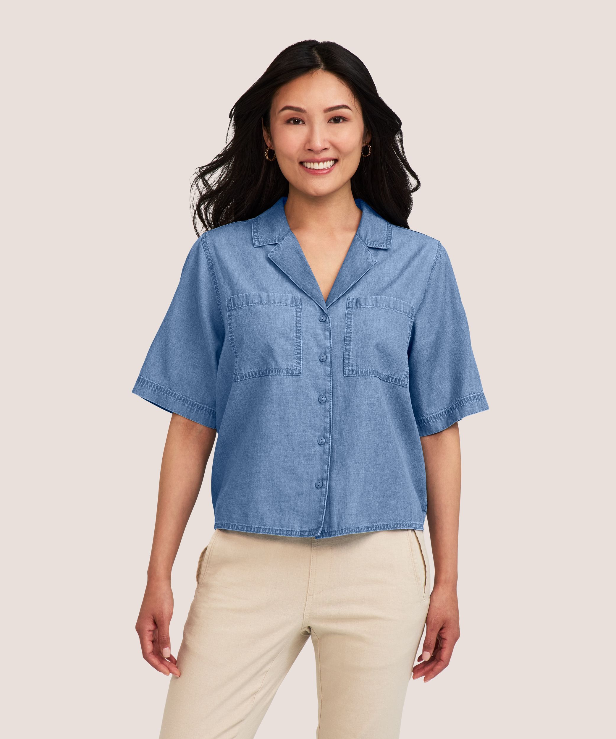 Short Sleeve Shirt Ladies Long Tunics To Wear With Leggings Womens - Main Image