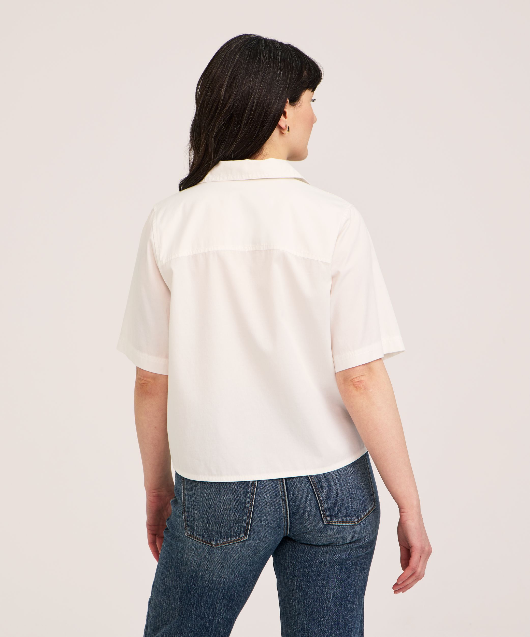 Chemise boutonnée décontractée en lyocell à manches courtes et de longueur écourtée pour femmes, Denver Hayes