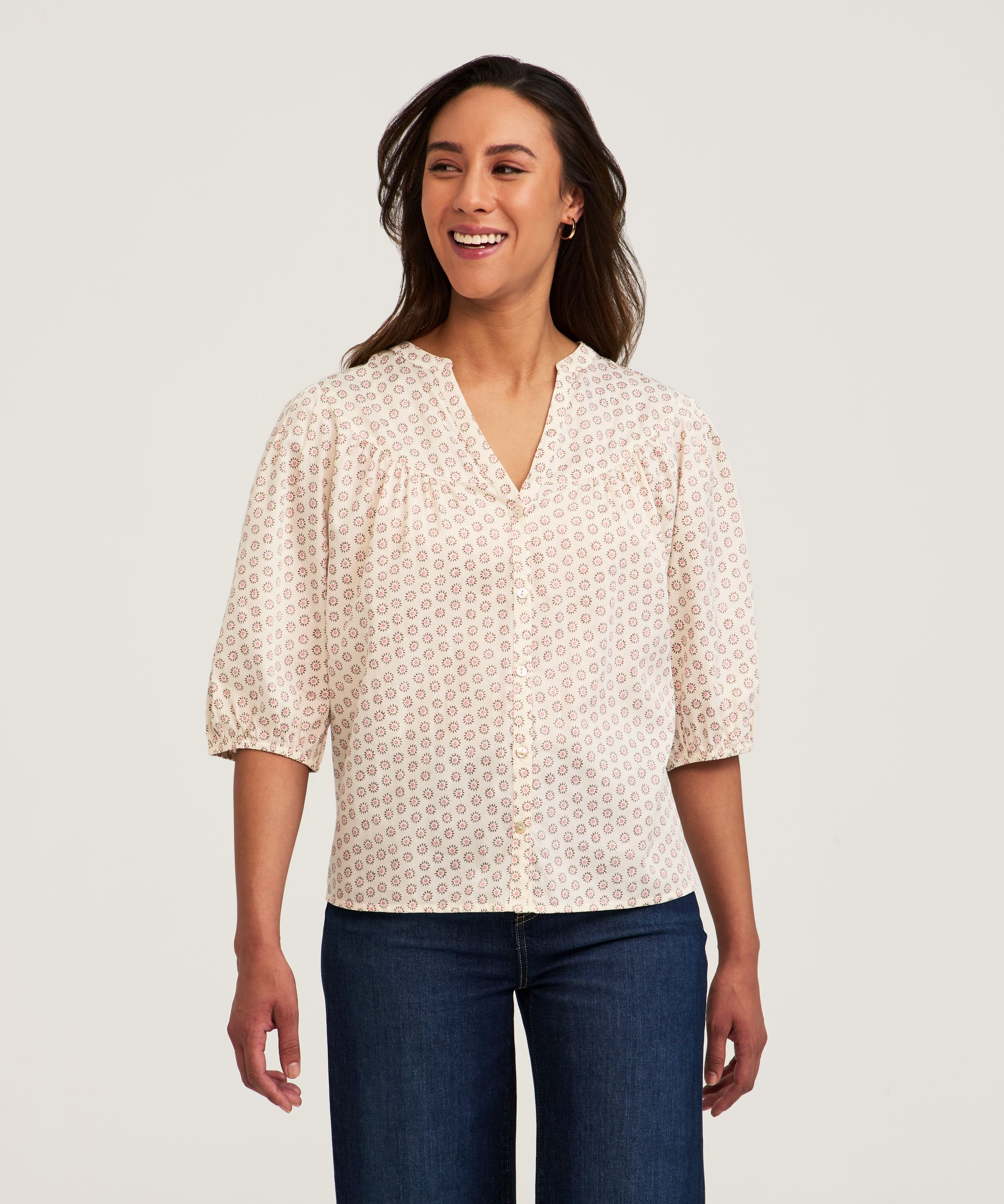 Denver Hayes Women's Cotton Sateen Poet Blouse