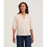 Chemisier de poète en satin de coton pour femmes, Denver Hayes Front_Flat