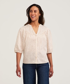 Denver Hayes Women's Cotton Sateen Poet Blouse