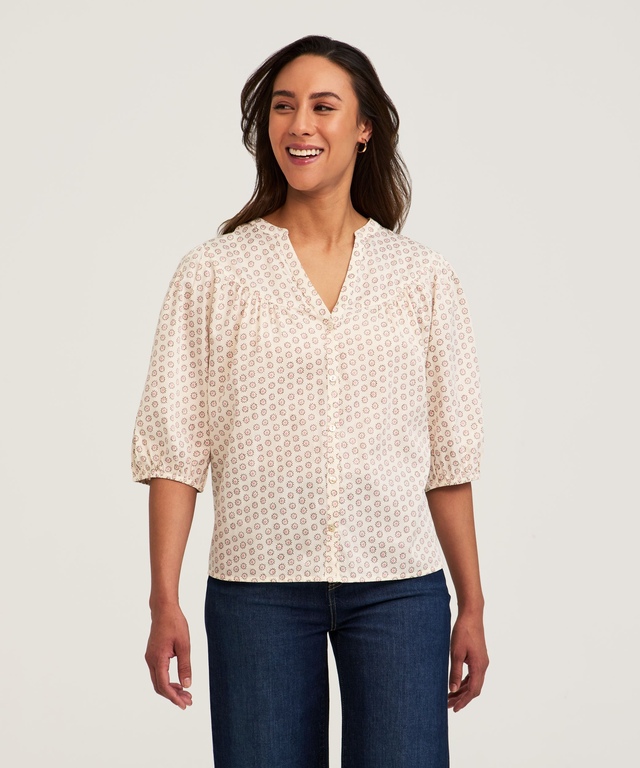 Denver Hayes Women's Cotton Sateen Poet Blouse