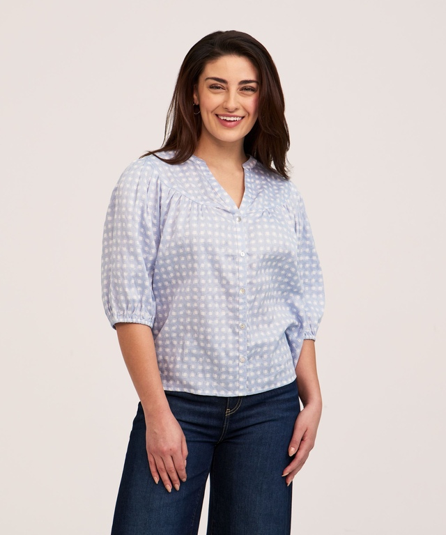 Denver Hayes Women's Cotton Sateen Poet Blouse