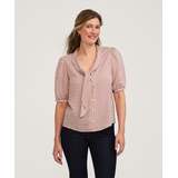 Chemisier à manches courtes avec nœud marin pour femmes, Denver Hayes Front_Flat