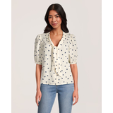 Denver Hayes Women's Short Sleeve Sailor Tie Blouse Front_Flat