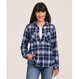 WindRiver Women's Semi-Fitted Stretch Flannel Shirt Front_Flat