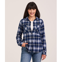 WindRiver Women's Semi-Fitted Stretch Flannel Shirt Front_Flat
