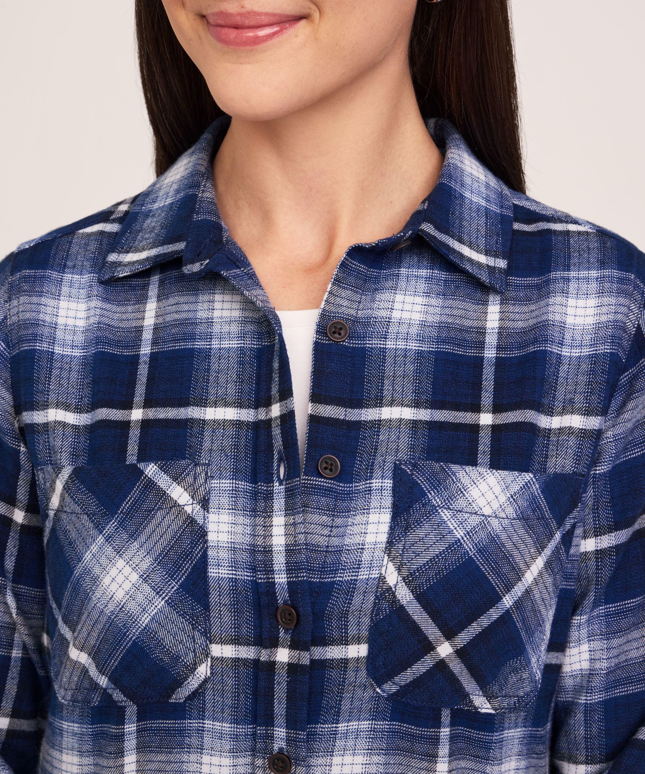 Chemise en flanelle extensible semi-ajustée pour femmes, WindRiver