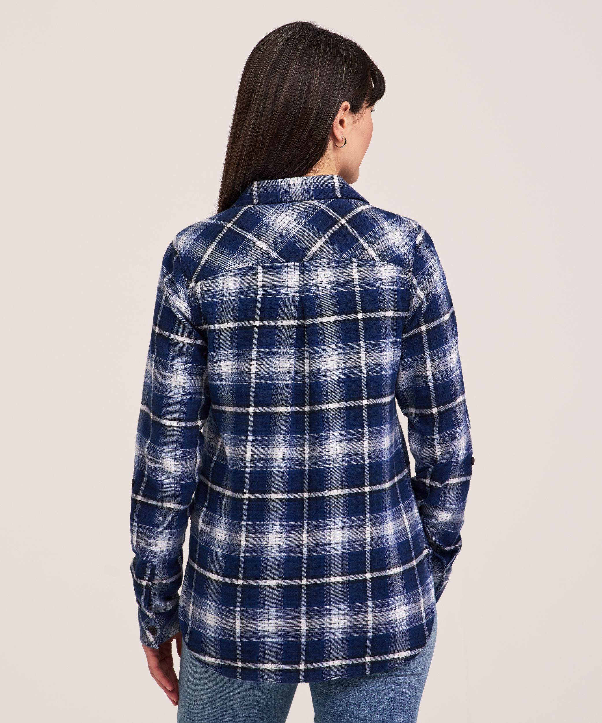 Chemise en flanelle extensible semi-ajustée pour femmes, WindRiver