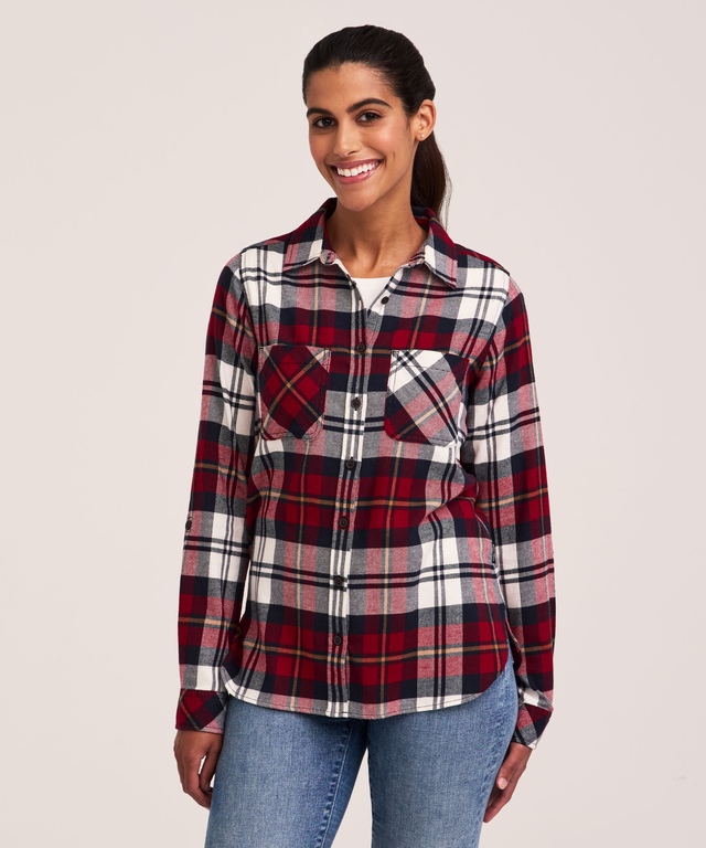 WindRiver Women's Semi-Fitted Stretch Flannel Shirt