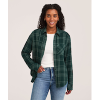 Denver Hayes Women's Long Sleeve Semi Fitted Textured Button-Up Shirt