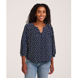 Chemisier de poète à imprimé et à manches longues pour femmes, Denver Hayes Front_Flat