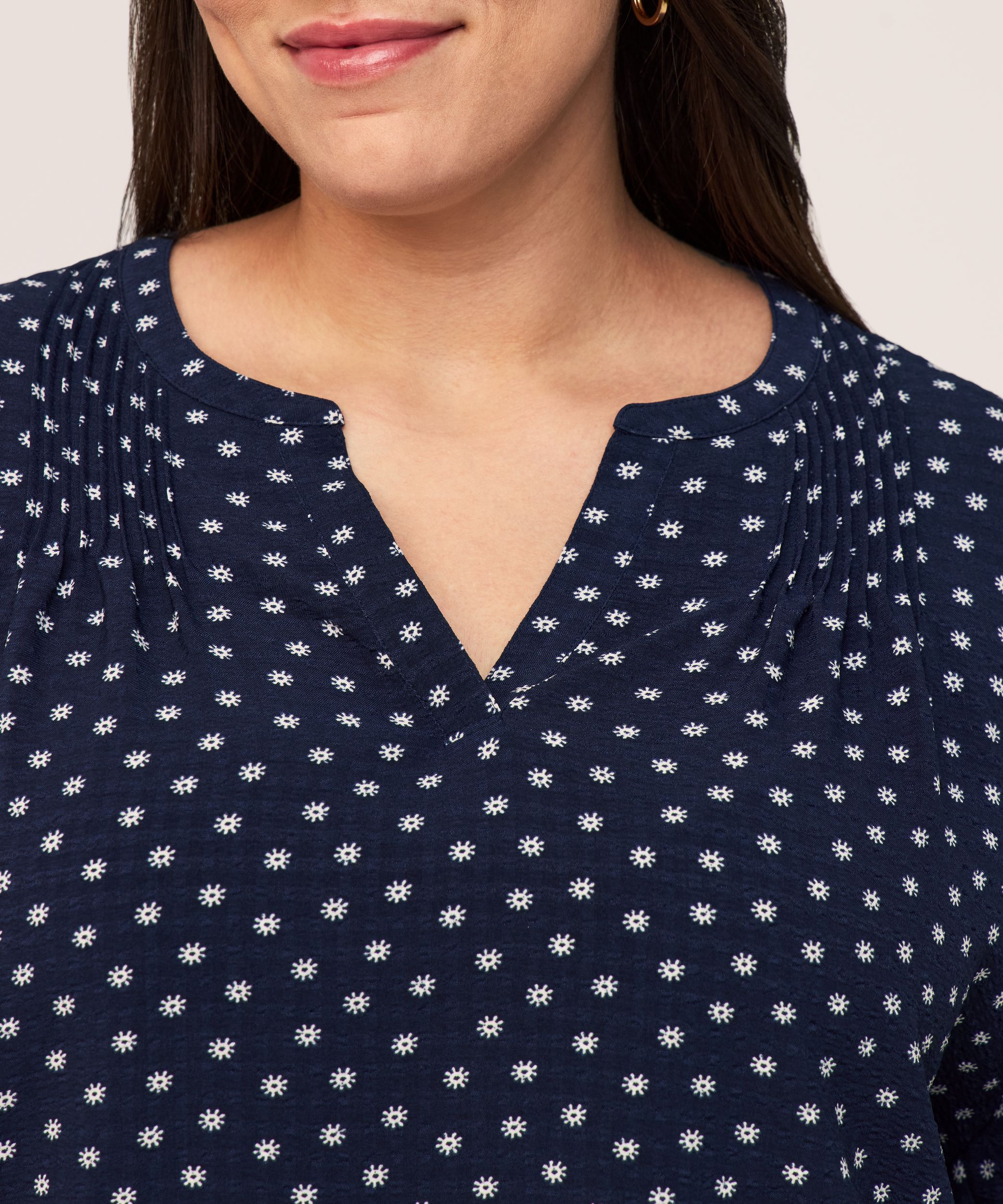 Denver Hayes Women's Long Sleeve Printed Poet Blouse