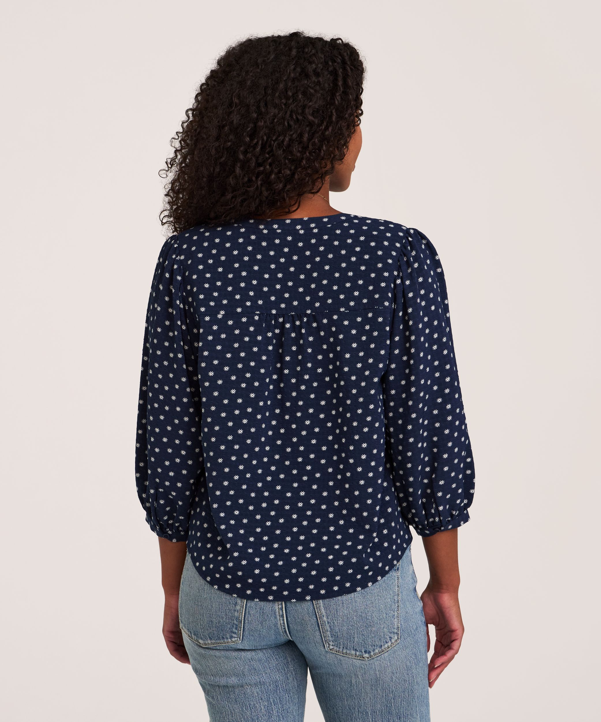 Denver Hayes Women's Long Sleeve Printed Poet Blouse