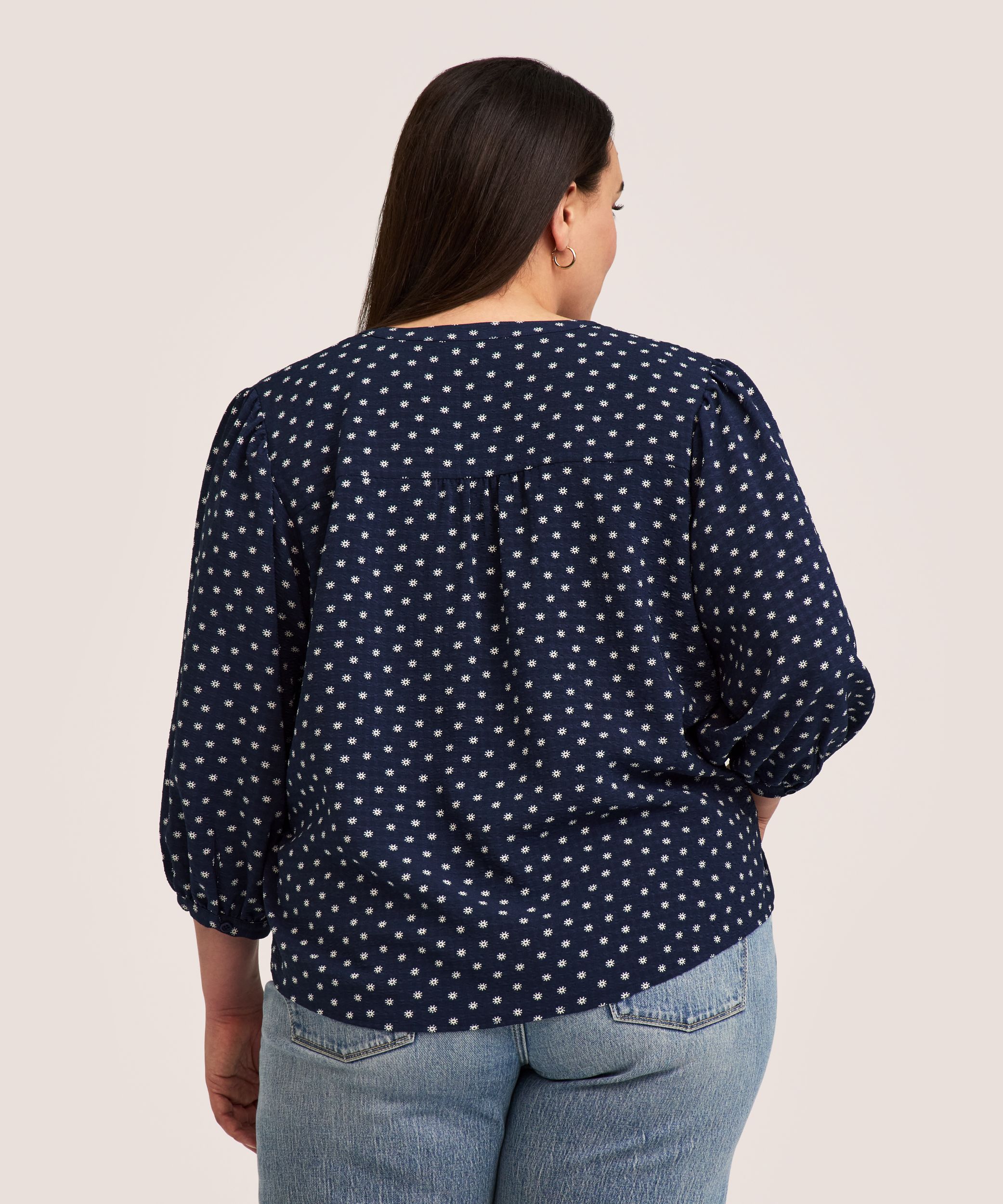 Denver Hayes Women's Long Sleeve Printed Poet Blouse