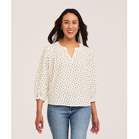 Denver Hayes Women's Long Sleeve Printed Poet Blouse